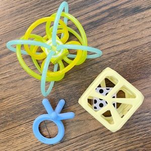 Lot of baby teething toys